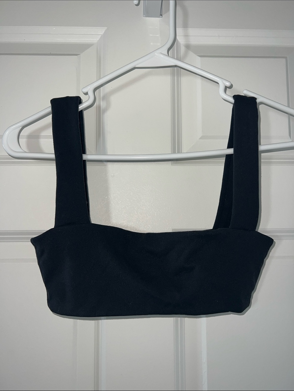 WeWoreWhat Black Square Bralette with Wide Straps